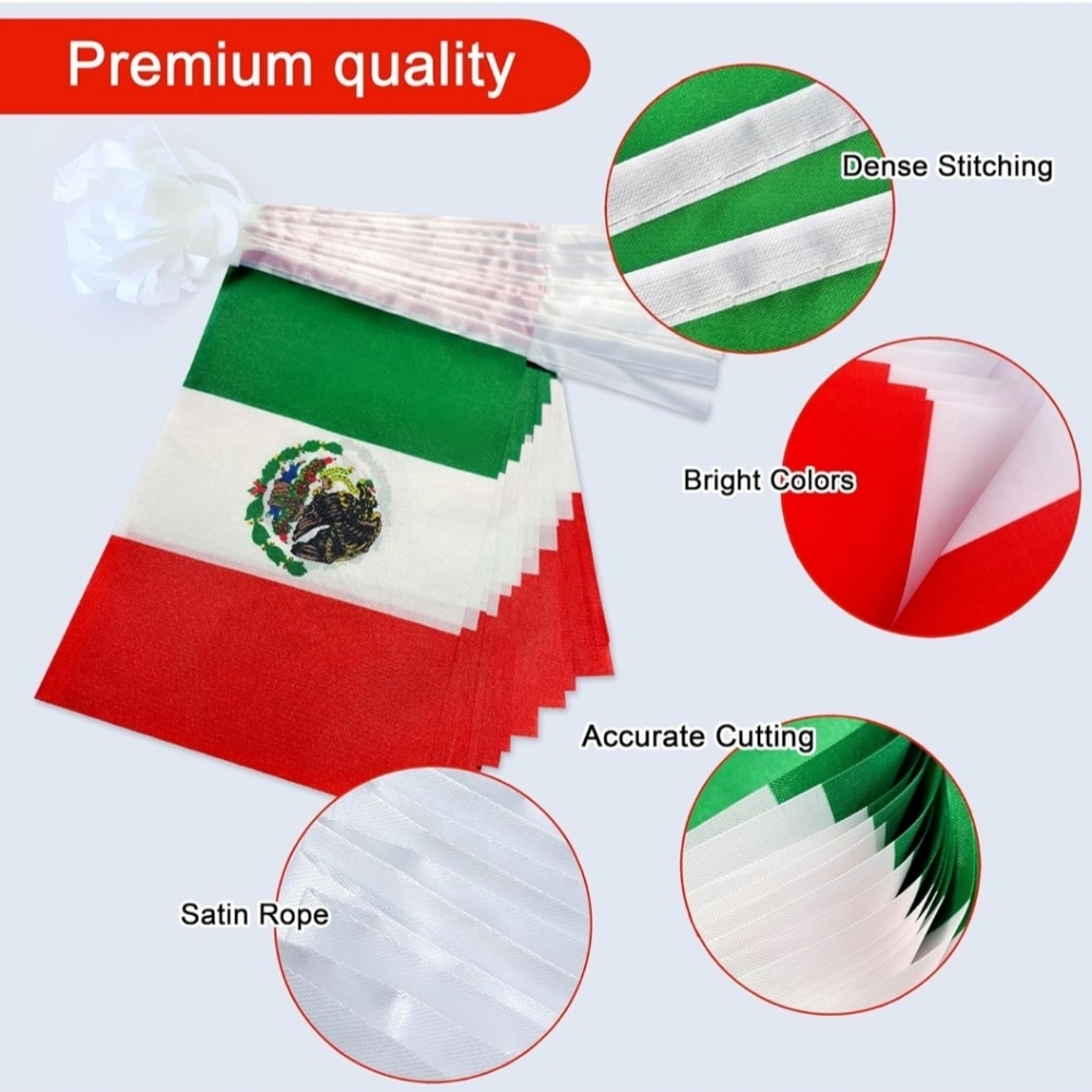 Packs 8×12 Inch Mexico Flag Banner String Mexican Flags Small Mini Hanging